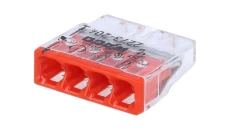 Szybkozłączka 4x 0,5-2,5mm2 transparentna/czerwona 2273-204 /100szt./