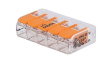 Szybkozłączka 5x 0,5-6,0mm2 uniwersalna (na drut / na linkę) 450V/41A ORYGINALNA 15szt. 221-615