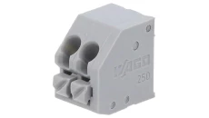 Listwa zaciskowa do płytek drukowanych 2-torowa 1 pin/biegun z przyciskami i otworem pomiarowym do 1,3mm szara 250-102 /140szt./