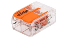 Szybkozłączka 2x0,2-4mm2 transparentna / pomarańczowa 221-412 /100szt./